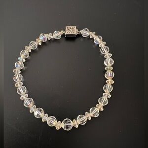 Swarovski Elenent clear beaded sterling silver bracelet
